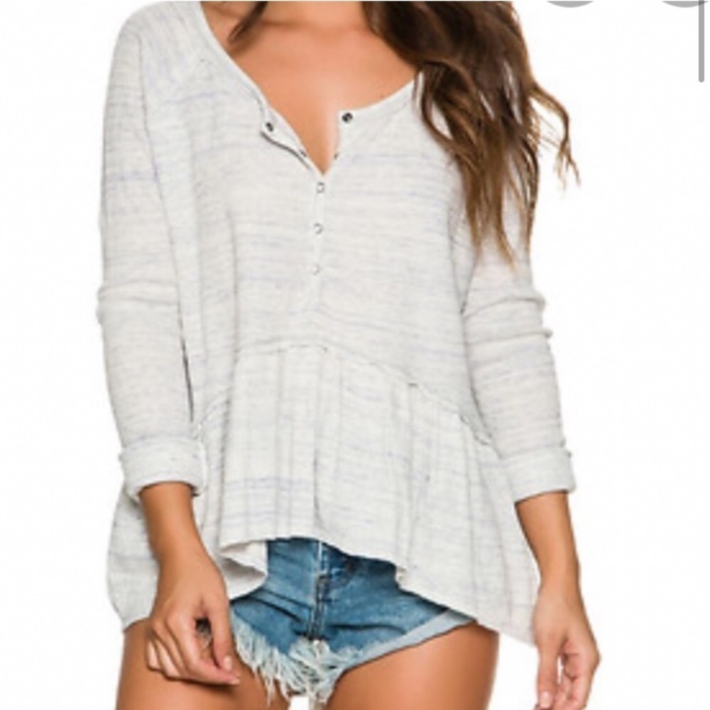 Free People We the Free NWT OB554872 1103 Ivory Blue Combo size M